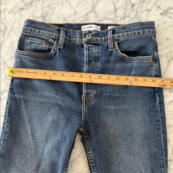 Re/done Womens Straight Denim Jeans Sz 29/30 Button Fly - Picture 5 of 8